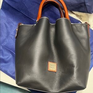 Dooney & Bourke Black and Tan Leather Tote